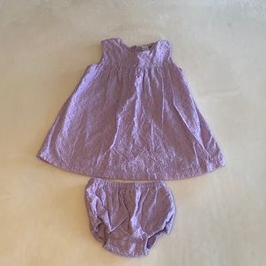 Nordstrom Baby purple eyelet dress and diaper cover.